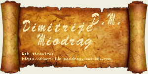 Dimitrije Miodrag vizit kartica